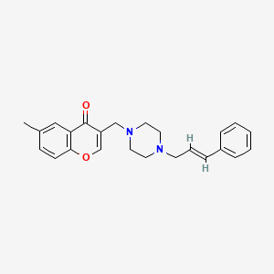 molecular formula C24H26N2O2 B5302704 6-methyl-3-{[4-(3-phenyl-2-propen-1-yl)-1-piperazinyl]methyl}-4H-chromen-4-one 