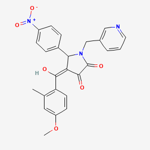 molecular formula C25H21N3O6 B5302711 3-hydroxy-4-(4-methoxy-2-methylbenzoyl)-5-(4-nitrophenyl)-1-(3-pyridinylmethyl)-1,5-dihydro-2H-pyrrol-2-one 