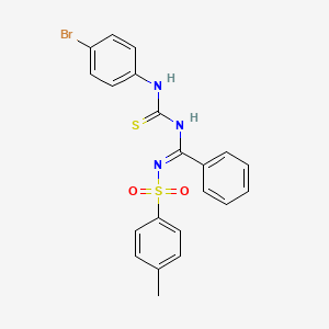 molecular formula C21H18BrN3O2S2 B5302719 N-{[(4-bromophenyl)amino]carbonothioyl}-N'-[(4-methylphenyl)sulfonyl]benzenecarboximidamide 