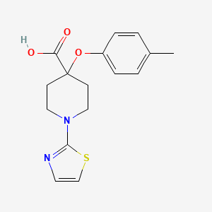 4-(4-methylphenoxy)-1-(1,3-thiazol-2-yl)piperidine-4-carboxylic acid