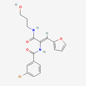 molecular formula C17H17BrN2O4 B5302735 3-bromo-N-(2-(2-furyl)-1-{[(3-hydroxypropyl)amino]carbonyl}vinyl)benzamide 