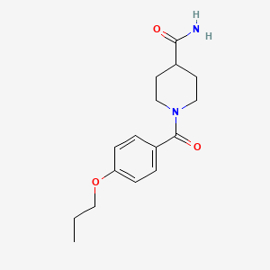 molecular formula C16H22N2O3 B5302749 1-(4-propoxybenzoyl)-4-piperidinecarboxamide 