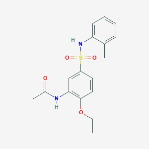 molecular formula C17H20N2O4S B5302754 N-(2-ethoxy-5-{[(2-methylphenyl)amino]sulfonyl}phenyl)acetamide 