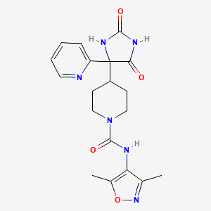 molecular formula C19H22N6O4 B5302762 N-(3,5-dimethylisoxazol-4-yl)-4-(2,5-dioxo-4-pyridin-2-ylimidazolidin-4-yl)piperidine-1-carboxamide 
