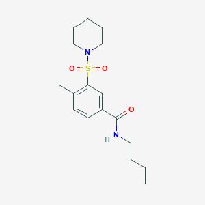 molecular formula C17H26N2O3S B5302765 N-butyl-4-methyl-3-(piperidin-1-ylsulfonyl)benzamide 