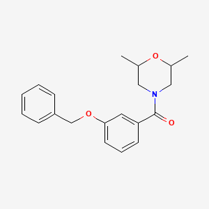 molecular formula C20H23NO3 B5302796 4-[3-(benzyloxy)benzoyl]-2,6-dimethylmorpholine 