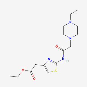 molecular formula C15H24N4O3S B5302801 ethyl (2-{[(4-ethyl-1-piperazinyl)acetyl]amino}-1,3-thiazol-4-yl)acetate 