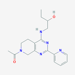 molecular formula C18H23N5O2 B5302807 1-[(7-acetyl-2-pyridin-2-yl-5,6,7,8-tetrahydropyrido[3,4-d]pyrimidin-4-yl)amino]butan-2-ol 