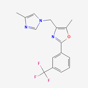 molecular formula C16H14F3N3O B5302814 5-methyl-4-[(4-methyl-1H-imidazol-1-yl)methyl]-2-[3-(trifluoromethyl)phenyl]-1,3-oxazole 