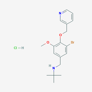 molecular formula C18H24BrClN2O2 B5302848 N-[3-bromo-5-methoxy-4-(3-pyridinylmethoxy)benzyl]-2-methyl-2-propanamine hydrochloride 