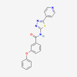 molecular formula C20H14N4O2S B5302851 3-phenoxy-N-[5-(4-pyridinyl)-1,3,4-thiadiazol-2-yl]benzamide 