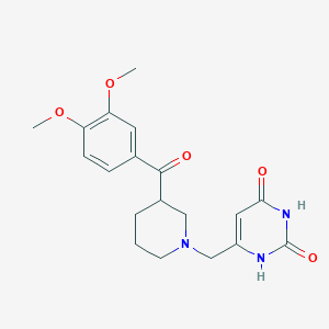 molecular formula C19H23N3O5 B5302855 6-{[3-(3,4-dimethoxybenzoyl)piperidin-1-yl]methyl}pyrimidine-2,4(1H,3H)-dione 