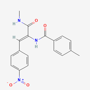 molecular formula C18H17N3O4 B5302860 4-methyl-N-[1-[(methylamino)carbonyl]-2-(4-nitrophenyl)vinyl]benzamide 