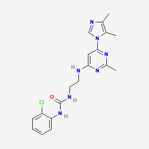 molecular formula C19H22ClN7O B5302867 N-(2-chlorophenyl)-N'-(2-{[6-(4,5-dimethyl-1H-imidazol-1-yl)-2-methyl-4-pyrimidinyl]amino}ethyl)urea 