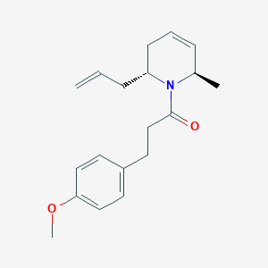 molecular formula C19H25NO2 B5302878 (2R*,6R*)-2-allyl-1-[3-(4-methoxyphenyl)propanoyl]-6-methyl-1,2,3,6-tetrahydropyridine 