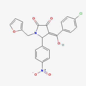 molecular formula C22H15ClN2O6 B5302882 4-(4-chlorobenzoyl)-1-(2-furylmethyl)-3-hydroxy-5-(4-nitrophenyl)-1,5-dihydro-2H-pyrrol-2-one 