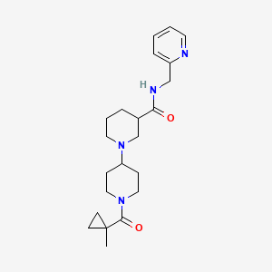 molecular formula C22H32N4O2 B5302885 1'-[(1-methylcyclopropyl)carbonyl]-N-(pyridin-2-ylmethyl)-1,4'-bipiperidine-3-carboxamide 