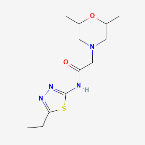 molecular formula C12H20N4O2S B5302899 2-(2,6-dimethyl-4-morpholinyl)-N-(5-ethyl-1,3,4-thiadiazol-2-yl)acetamide 