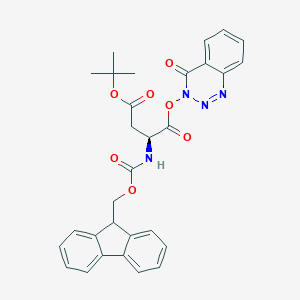 molecular formula C30H28N4O7 B053029 4-O-Tert-butyl 1-O-(4-oxo-1,2,3-benzotriazin-3-yl) (2S)-2-(9H-fluoren-9-ylmethoxycarbonylamino)butanedioate CAS No. 114119-84-5