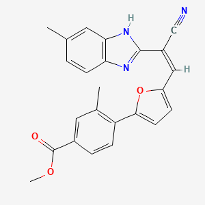 molecular formula C24H19N3O3 B5302905 methyl 4-{5-[2-cyano-2-(5-methyl-1H-benzimidazol-2-yl)vinyl]-2-furyl}-3-methylbenzoate 