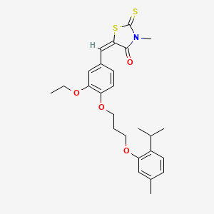 molecular formula C26H31NO4S2 B5302935 5-{3-ethoxy-4-[3-(2-isopropyl-5-methylphenoxy)propoxy]benzylidene}-3-methyl-2-thioxo-1,3-thiazolidin-4-one 