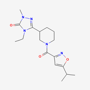 molecular formula C17H25N5O3 B5302942 4-ethyl-5-{1-[(5-isopropylisoxazol-3-yl)carbonyl]piperidin-3-yl}-2-methyl-2,4-dihydro-3H-1,2,4-triazol-3-one 