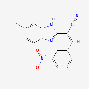 2-(5-methyl-1H-benzimidazol-2-yl)-3-(3-nitrophenyl)acrylonitrile