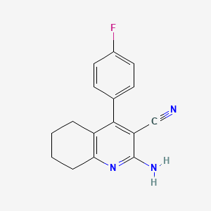 molecular formula C16H14FN3 B5302969 2-amino-4-(4-fluorophenyl)-5,6,7,8-tetrahydro-3-quinolinecarbonitrile 