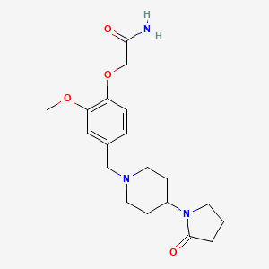 molecular formula C19H27N3O4 B5302974 2-(2-methoxy-4-{[4-(2-oxopyrrolidin-1-yl)piperidin-1-yl]methyl}phenoxy)acetamide 