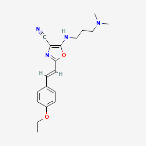 molecular formula C19H24N4O2 B5302983 5-{[3-(dimethylamino)propyl]amino}-2-[2-(4-ethoxyphenyl)vinyl]-1,3-oxazole-4-carbonitrile 