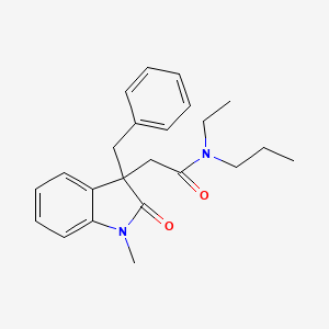 molecular formula C23H28N2O2 B5303023 2-(3-benzyl-1-methyl-2-oxo-2,3-dihydro-1H-indol-3-yl)-N-ethyl-N-propylacetamide 