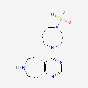 molecular formula C14H23N5O2S B5303031 4-[4-(methylsulfonyl)-1,4-diazepan-1-yl]-6,7,8,9-tetrahydro-5H-pyrimido[4,5-d]azepine dihydrochloride 