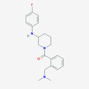 molecular formula C21H26FN3O B5303036 1-{2-[(dimethylamino)methyl]benzoyl}-N-(4-fluorophenyl)-3-piperidinamine 