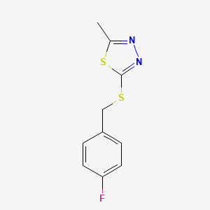 molecular formula C10H9FN2S2 B5303049 2-[(4-fluorobenzyl)thio]-5-methyl-1,3,4-thiadiazole 