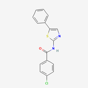 molecular formula C16H11ClN2OS B5303051 4-chloro-N-(5-phenyl-1,3-thiazol-2-yl)benzamide 