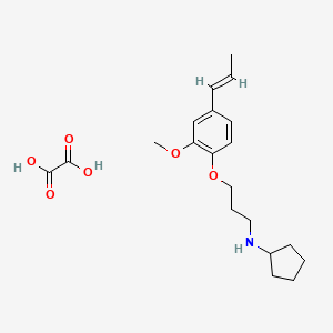 molecular formula C20H29NO6 B5303052 N-{3-[2-methoxy-4-(1-propen-1-yl)phenoxy]propyl}cyclopentanamine oxalate 