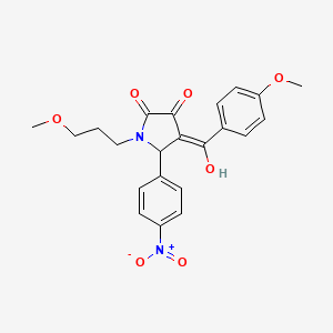 molecular formula C22H22N2O7 B5303057 3-hydroxy-4-(4-methoxybenzoyl)-1-(3-methoxypropyl)-5-(4-nitrophenyl)-1,5-dihydro-2H-pyrrol-2-one 