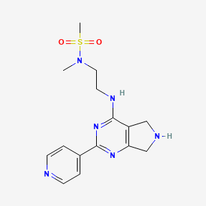 molecular formula C15H20N6O2S B5303063 N-methyl-N-(2-{[2-(4-pyridinyl)-6,7-dihydro-5H-pyrrolo[3,4-d]pyrimidin-4-yl]amino}ethyl)methanesulfonamide 