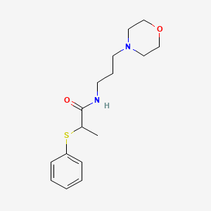 molecular formula C16H24N2O2S B5303071 N-[3-(4-morpholinyl)propyl]-2-(phenylthio)propanamide 