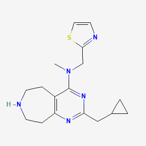 molecular formula C17H23N5S B5303077 2-(cyclopropylmethyl)-N-methyl-N-(1,3-thiazol-2-ylmethyl)-6,7,8,9-tetrahydro-5H-pyrimido[4,5-d]azepin-4-amine dihydrochloride 