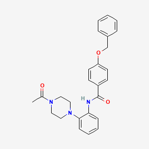 molecular formula C26H27N3O3 B5303099 N-[2-(4-acetyl-1-piperazinyl)phenyl]-4-(benzyloxy)benzamide 