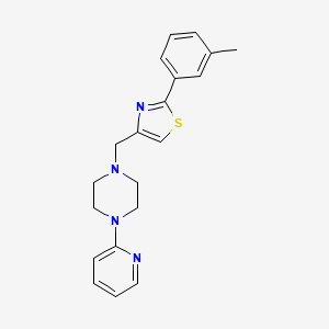 molecular formula C20H22N4S B5303106 1-{[2-(3-methylphenyl)-1,3-thiazol-4-yl]methyl}-4-(2-pyridinyl)piperazine 