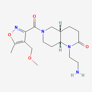 molecular formula C17H26N4O4 B5303117 rel-(4aS,8aR)-1-(2-aminoethyl)-6-{[4-(methoxymethyl)-5-methyl-3-isoxazolyl]carbonyl}octahydro-1,6-naphthyridin-2(1H)-one hydrochloride 