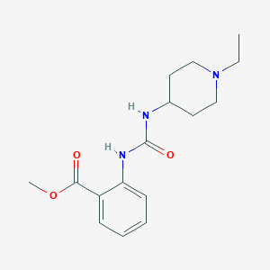 molecular formula C16H23N3O3 B5303134 methyl 2-({[(1-ethyl-4-piperidinyl)amino]carbonyl}amino)benzoate 