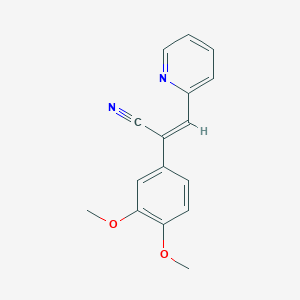 molecular formula C16H14N2O2 B5303155 2-(3,4-dimethoxyphenyl)-3-(2-pyridinyl)acrylonitrile 
