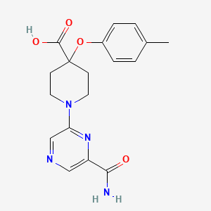 1-[6-(aminocarbonyl)pyrazin-2-yl]-4-(4-methylphenoxy)piperidine-4-carboxylic acid
