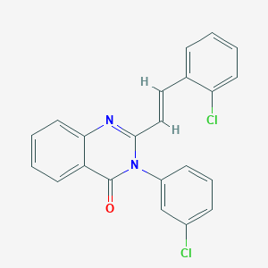molecular formula C22H14Cl2N2O B5303186 3-(3-chlorophenyl)-2-[2-(2-chlorophenyl)vinyl]-4(3H)-quinazolinone 
