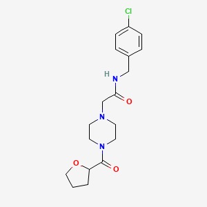 molecular formula C18H24ClN3O3 B5303195 N-(4-chlorobenzyl)-2-[4-(tetrahydro-2-furanylcarbonyl)-1-piperazinyl]acetamide 