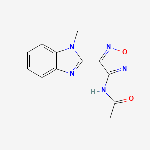 molecular formula C12H11N5O2 B5303220 N-[4-(1-methyl-1H-benzimidazol-2-yl)-1,2,5-oxadiazol-3-yl]acetamide 