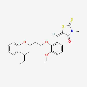 molecular formula C25H29NO4S2 B5303259 5-{2-[3-(2-sec-butylphenoxy)propoxy]-3-methoxybenzylidene}-3-methyl-2-thioxo-1,3-thiazolidin-4-one 